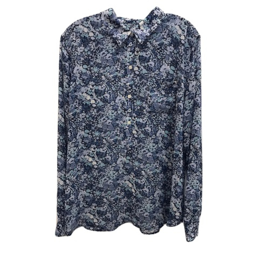 Ann Taylor Loft Sheer Floral Blouse